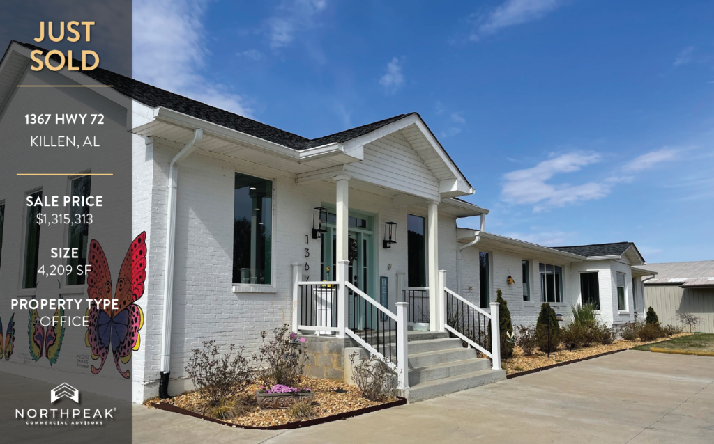 Just Sold: 4,209 SF Office Property in Killen, AL Sells for $1.31M